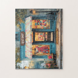 Gemütliches Quilt-Boutique-Vintages Kleidungsfenst Puzzle