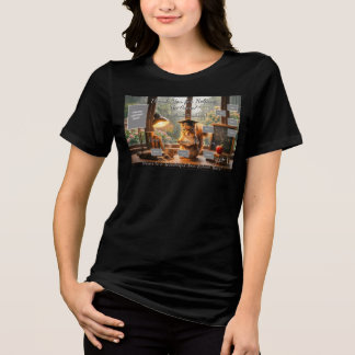 Gemütliches Regenwetter-Eichhörnchen-Lehrerdank-Sh Tri-Blend Shirt