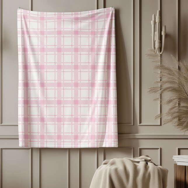 Gemütliches rosa Schachbrett Warm Stilvolle Touch Fleecedecke (Cozy Pink Checkered Throw Warm Stylish Touch Fleece Blanket)