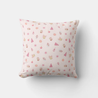 Gemütliches rosa Weihnachtsmuster Kissen