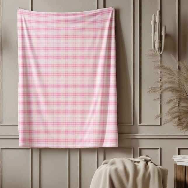 Gemütliches rosafarbenes, Kariertes, klassisches k Fleecedecke (Cozy Pink Plaid Blanket Classic Checkered Pattern)