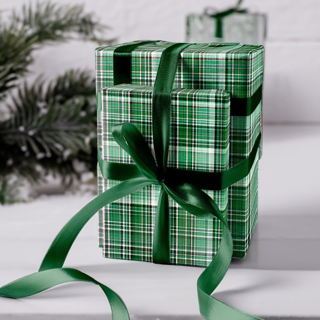 Gemütliches rotes und weißes Kariertes Flanell-Mus Geschenkpapier (Cozy Red and White Plaid Flannel Pattern Wrapping Paper)