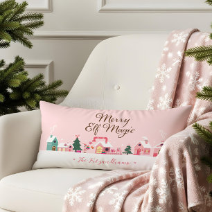 Gemütliches Santa Nordpol Rosa Elf-Werkstatt-Dorf Lendenkissen