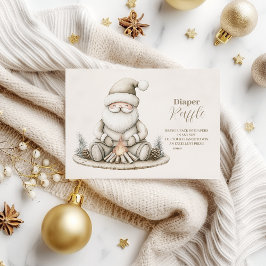 Gemütliches Santa Winter Baby Duschdiapper Raffle Begleitkarte