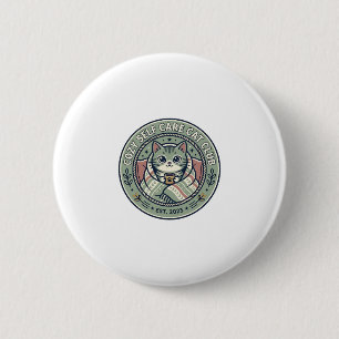 Gemütliches Selbstfürsorge-Katze-Katzen-Grafik-T-S Button