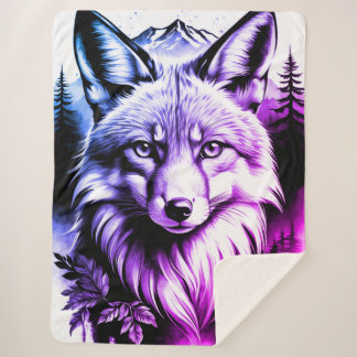 Gemütliches Sherpa-Blanket mit lebhaftem Fox-Desig Sherpadecke
