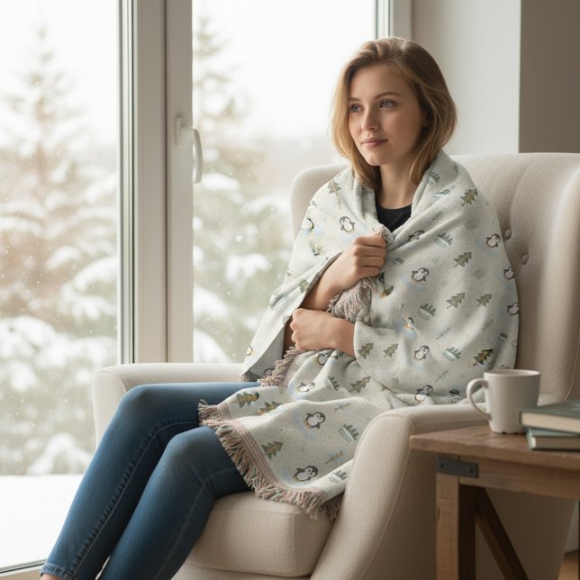 Gemütliches skandinavisches Holiday Woven Blanket Decke (Von Creator hochgeladen)