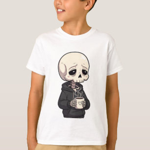 Gemütliches Skelett Kaffee Kinder T-Shirt