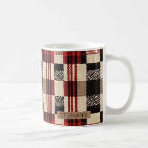 Gemütliches Strick Patchwork - Vintager Boho Autum Kaffeetasse