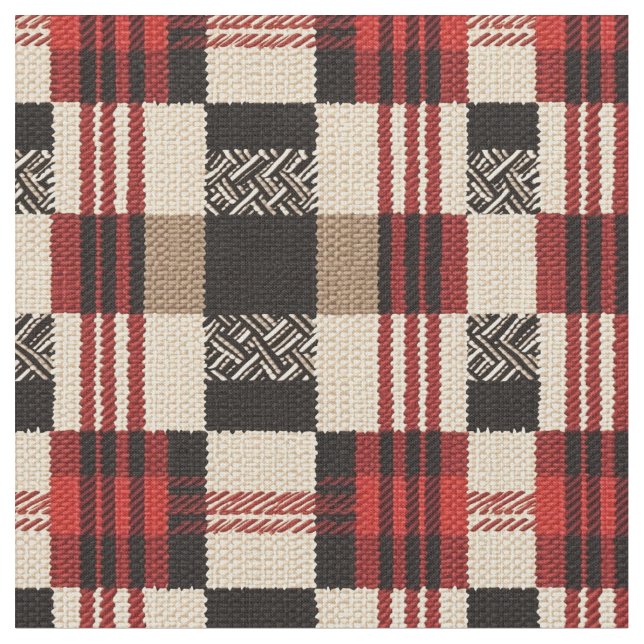 Gemütliches Strick Patchwork - Vintager Boho Autum Stoff (Nahaufnahme)