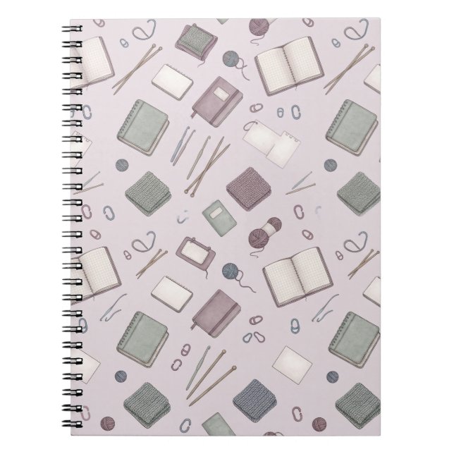Gemütliches Strickjournal & Häkeln Planner Muster Notizblock (Vorderseite)