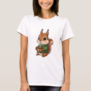 Gemütliches süßes Eichhörnchen mit grüner gestrick T-Shirt