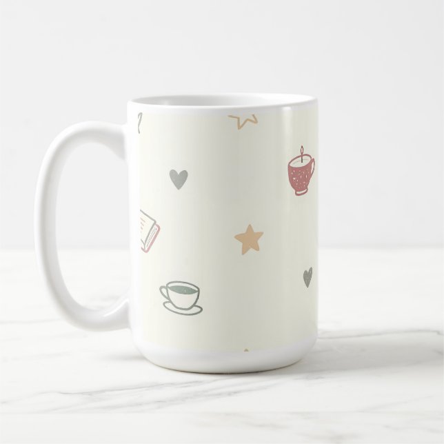Gemütliches Teebuch-Kerzenmuster Soft Kaffeetasse (Links)