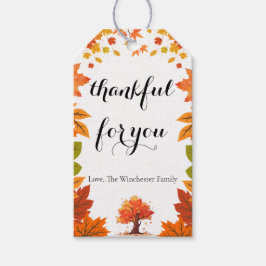 Gemütliches Thanksgiving-Dinner-Party im Herbst Geschenkanhänger