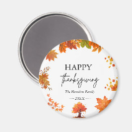 Gemütliches Thanksgiving-Dinner-Party im Herbst Magnet