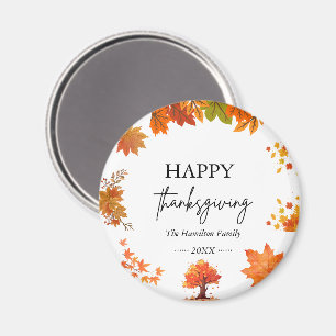 Gemütliches Thanksgiving-Dinner-Party im Herbst Magnet