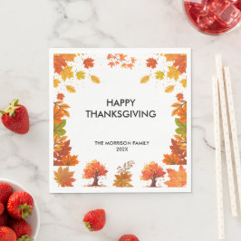 Gemütliches Thanksgiving-Dinner-Party im Herbst Serviette
