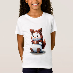 Gemütliches Tier mit Kaffee Art der AI T-Shirt