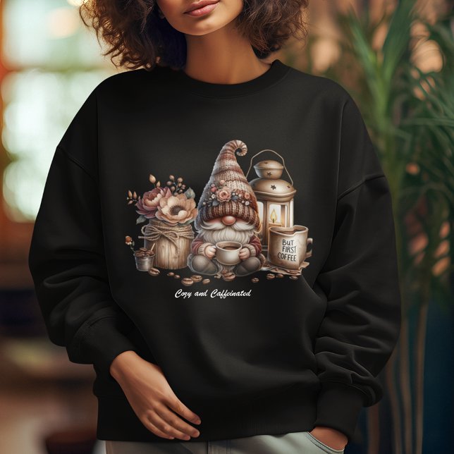 Gemütliches und koffeiniertes Niedliches Gnome Bla Sweatshirt (Von Creator hochgeladen)