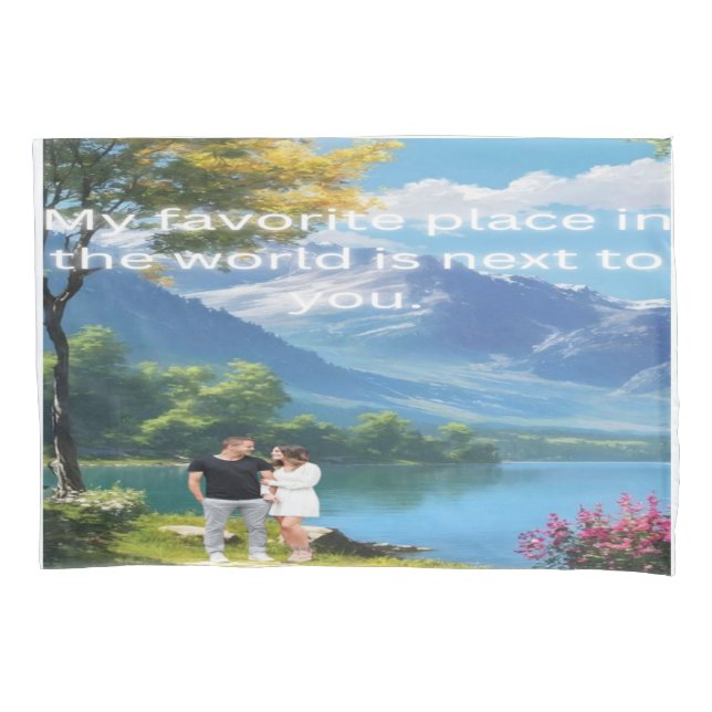 Gemütliches Up mit Erinnerungen: Personalisiertes  Kissenbezug (Vorderseite)