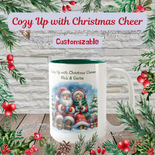 Gemütliches Up mit Weihnachts-Chef Coffee Tasse