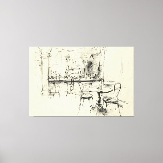 Gemütliches Vintages Restaurant Räume Leinwanddruck (Vorderseite)