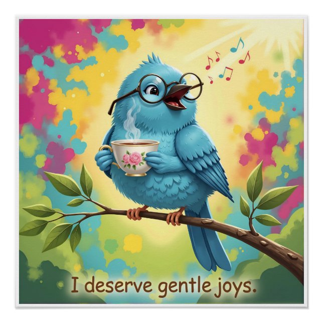 Gemütliches Vogel-Ästhetik Glänzendes Poster (Vorderseite)