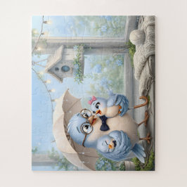 Gemütliches Vogel-Vater-Familien-Puzzle Puzzle