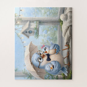 Gemütliches Vogel-Vater-Familien-Puzzle Puzzle