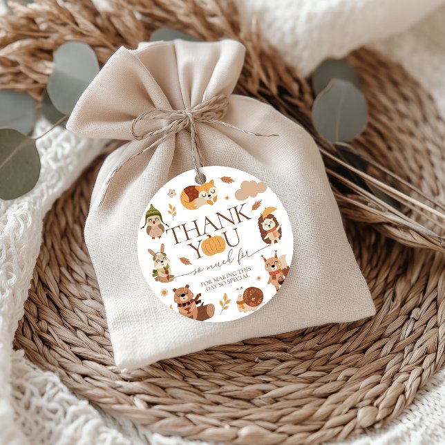 Gemütliches Wald-Wild-One-Dankeschön-Tag Geschenkanhänger (Von Creator hochgeladen)