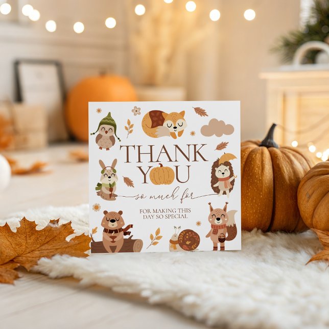 Gemütliches Wald-Wild-One-Dankeschön-Tag Geschenkanhänger (Von Creator hochgeladen)