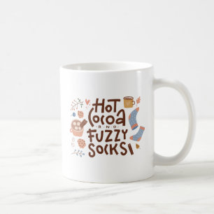 Gemütliches warmes Kokospalmen und Fuzzy Socks Des Kaffeetasse