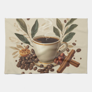 Gemütliches Wasserfarben-Küchentuch für Kaffee Geschirrtuch