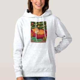 Gemütliches Weihnachten mit einer orangefarbenen K Hoodie