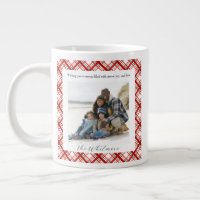 Gemütliches Weihnachten Rot Kariert Retro Monogram