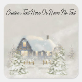 Gemütliches Weihnachten Rustikaler Wald Vibes Quadratischer Aufkleber