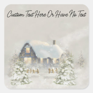 Gemütliches Weihnachten Rustikaler Wald Vibes Quadratischer Aufkleber