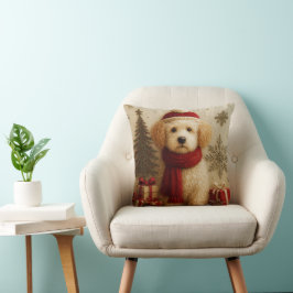 Gemütliches Weihnachts-Hund-Wurfkissen Kissen