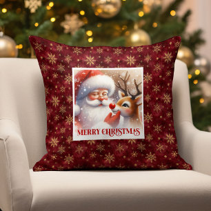Gemütliches Weihnachts-Kissen Süßer Weihnachtsmann Kissen