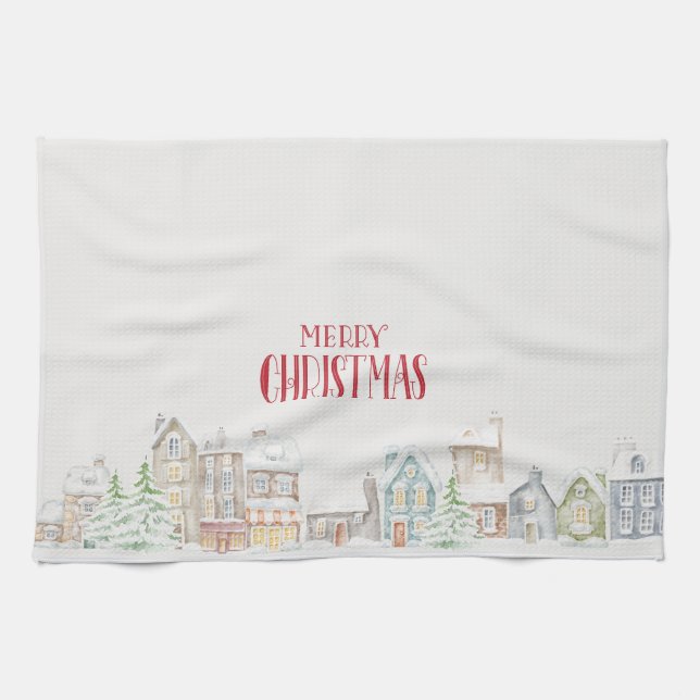 Gemütliches Weihnachts-Winter-Heim-Tuch Geschirrtuch (Horizontal)