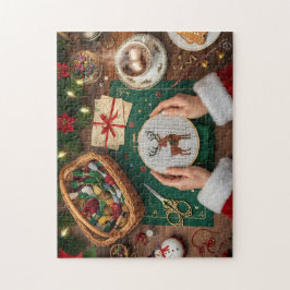 Gemütliches Weihnachtsbastel-Handwerk Rentier-Stic Puzzle