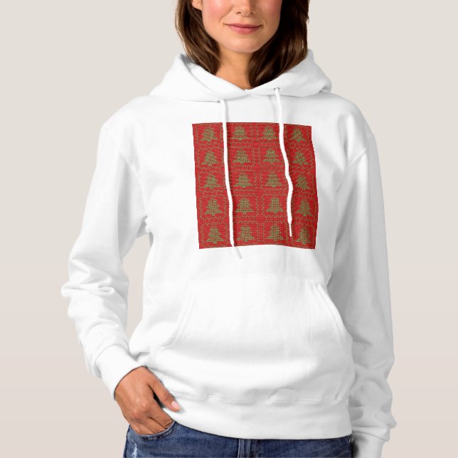 Gemütliches Weihnachtsbaum hässlich Pullover Schac (Vorderseite)