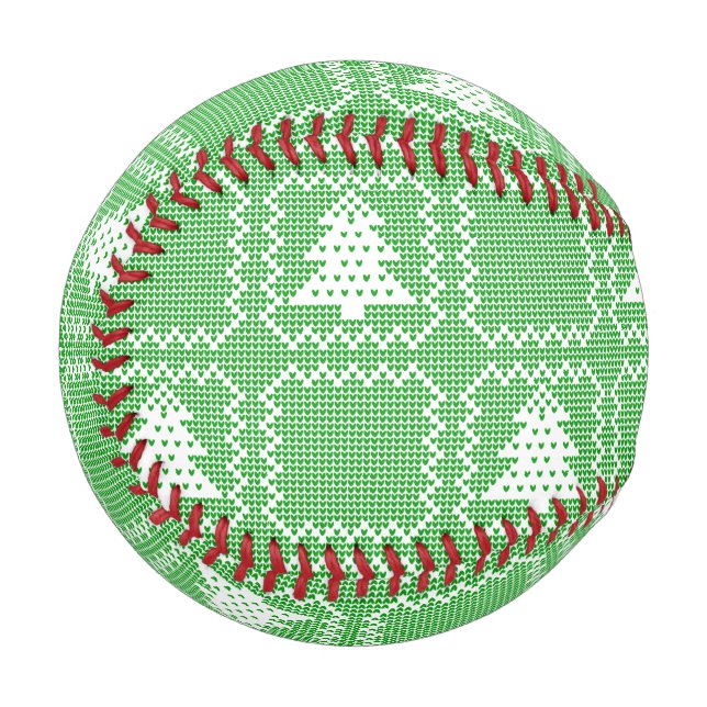 Gemütliches Weihnachtsbaum hässlich Pullover Schac Baseball (Vorderseite Links)