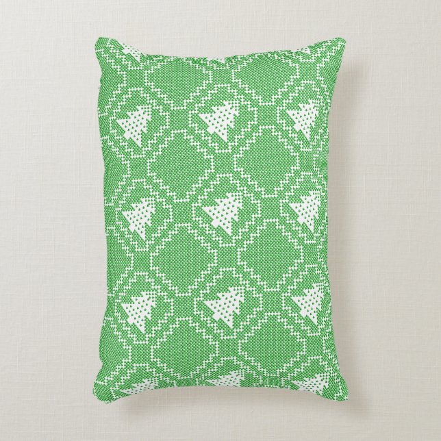 Gemütliches Weihnachtsbaum hässlich Pullover Schac Dekokissen (Vorderseite(Vertikal))