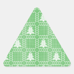 Gemütliches Weihnachtsbaum hässlich Pullover Schac Dreieckiger Aufkleber
