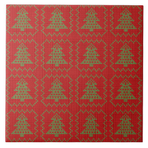 Gemütliches Weihnachtsbaum hässlich Pullover Schac Fliese