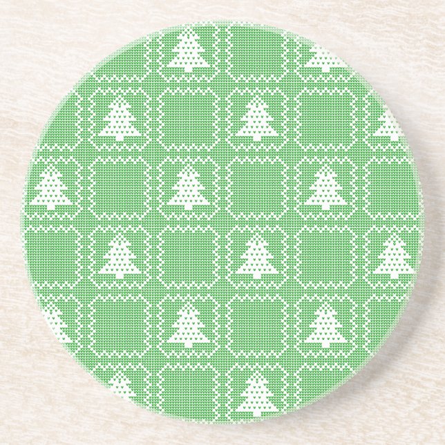 Gemütliches Weihnachtsbaum hässlich Pullover Schac Getränkeuntersetzer (Vorne)