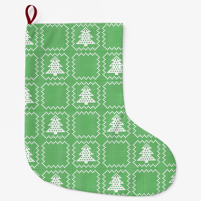 Gemütliches Weihnachtsbaum hässlich Pullover Schac Großer Weihnachtsstrumpf (Vorderseite)