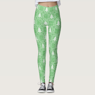 Gemütliches Weihnachtsbaum hässlich Pullover Schac Leggings