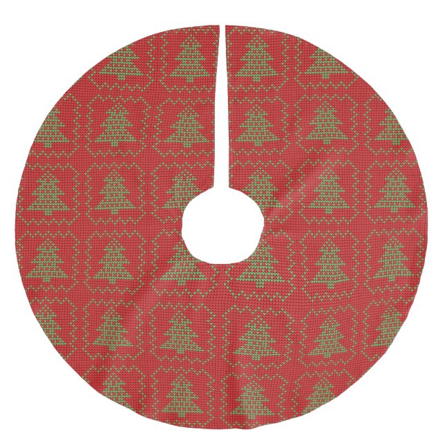 Gemütliches Weihnachtsbaum hässlich Pullover Schac Polyester Weihnachtsbaumdecke (Vorderseite)